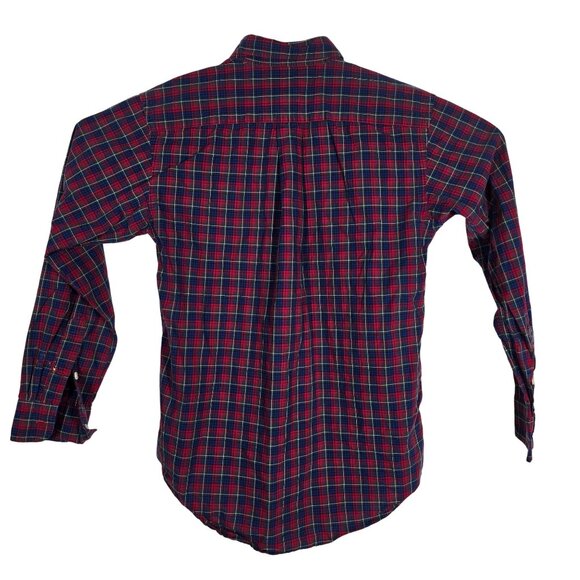 Ralph Lauren Button Down Shirt Boys Large (14-16) Red‎ Blue Plaid Long Sleeve - Picture 3 of 5